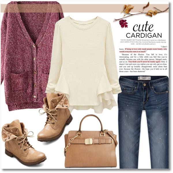 Grey and Burgundy Casual Style