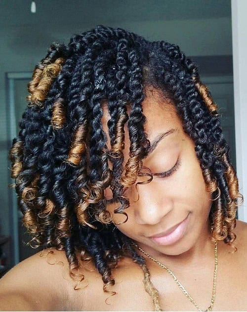 Black to Brown Balayage Twists –  Twisted Hairstyle for Black Women