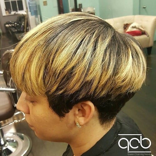 Brown to Caramel Ombre Bob