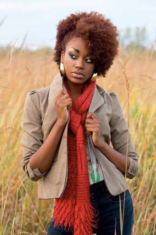 Half side-up red Afro