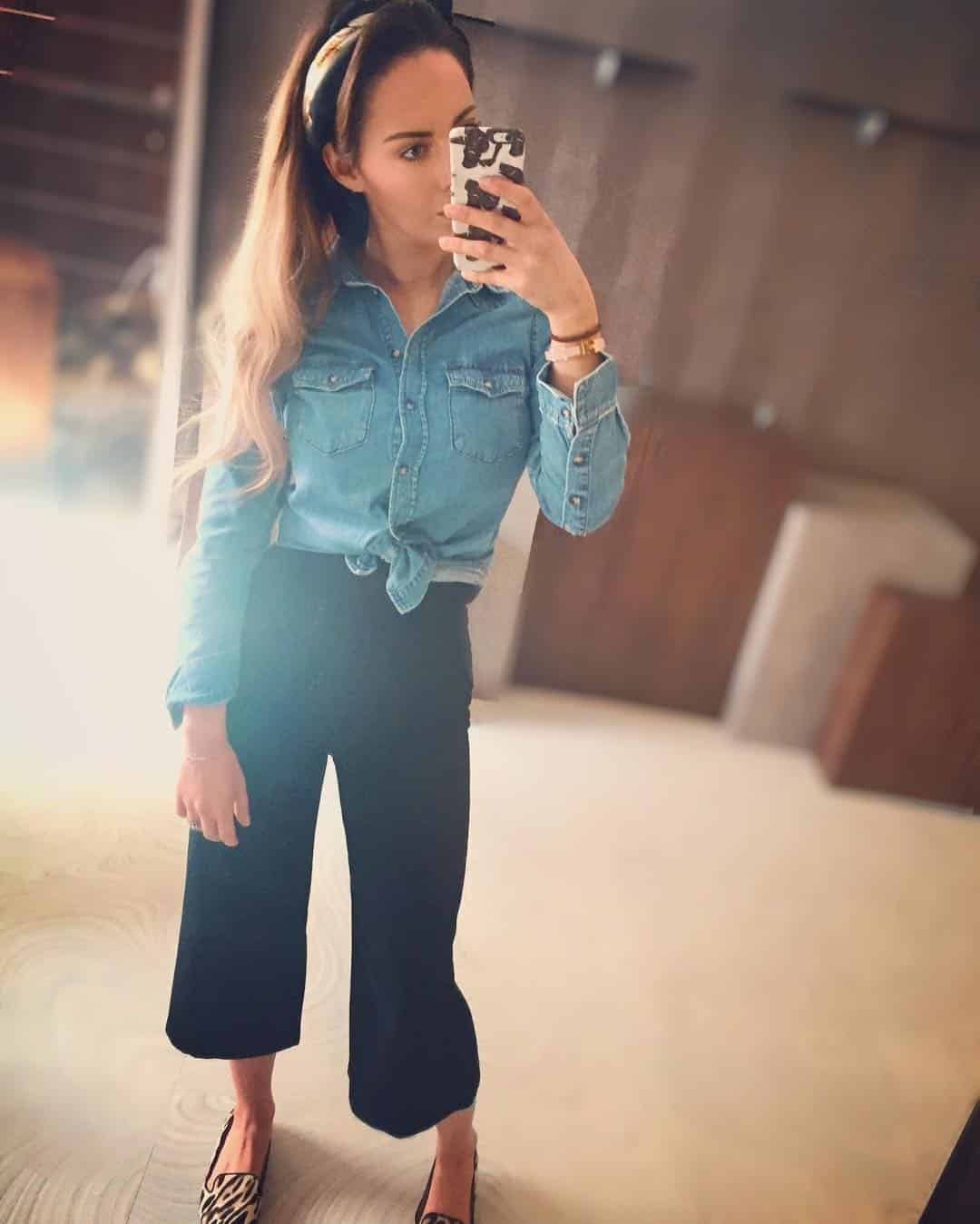 Culottes and Denim Shirt