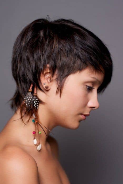 Straight, short and layered shag