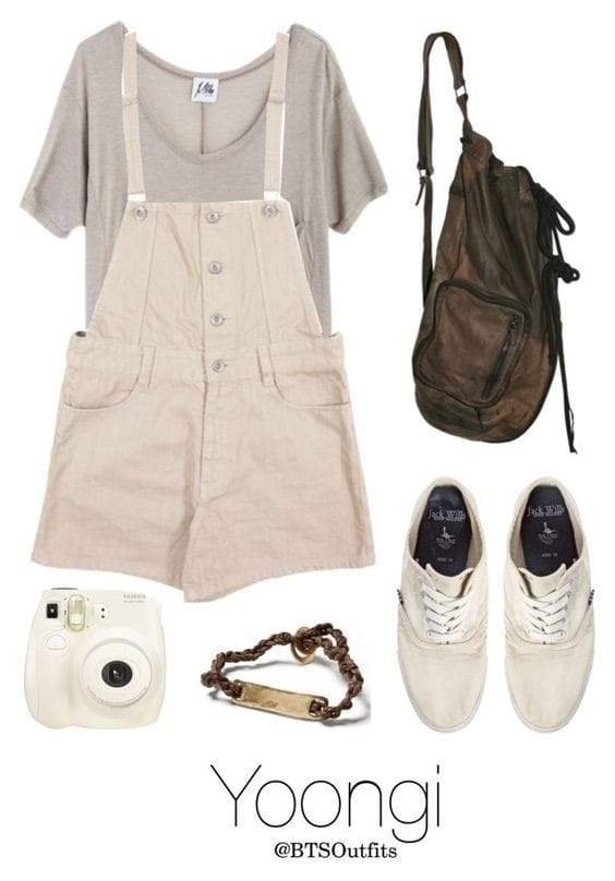 Beige Dungarees Shorts