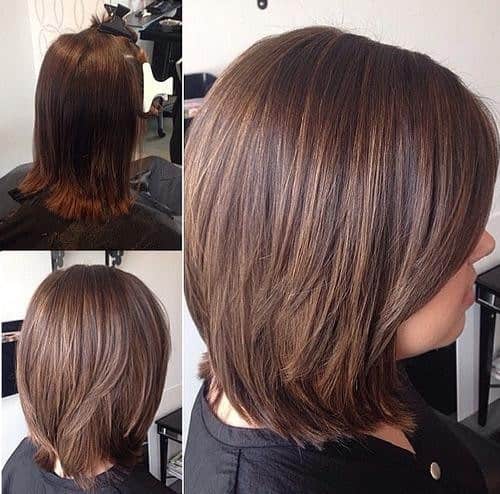 Natural Chestnut Bob with Subtle Highlights