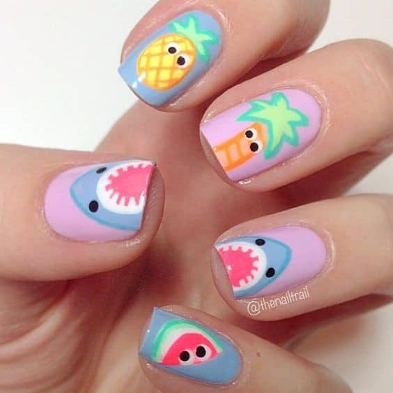 Lovely Cartoon Nail Design