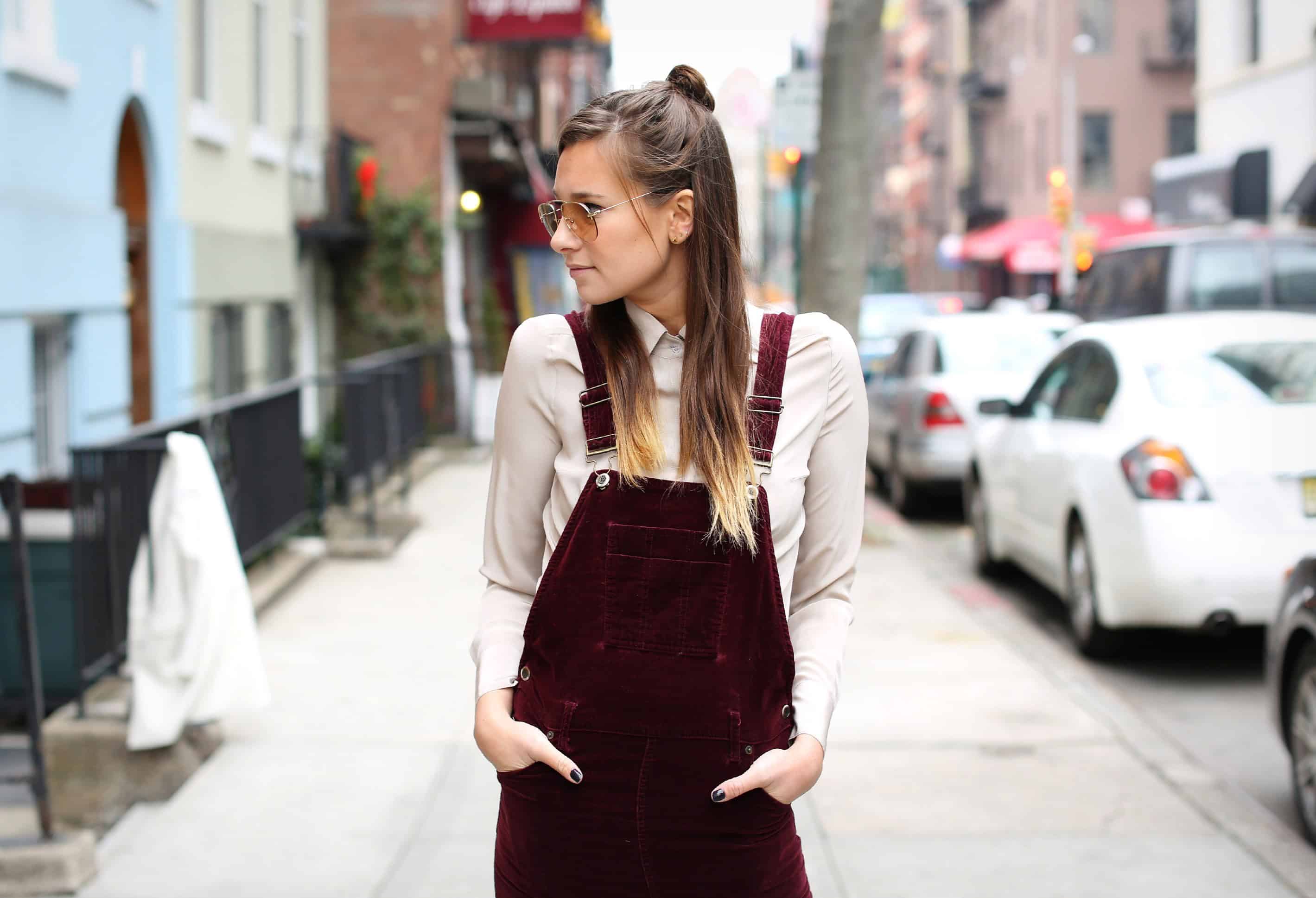 Velvet overalls