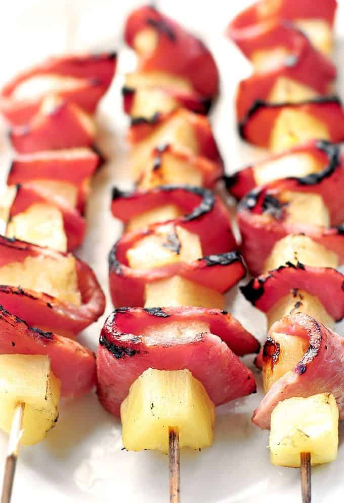 Fruit and meat kabobs