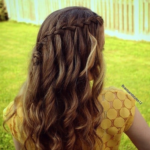 Brown Waterfall Side Braid