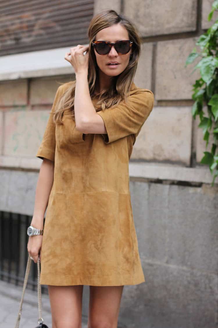 Winter suede dress