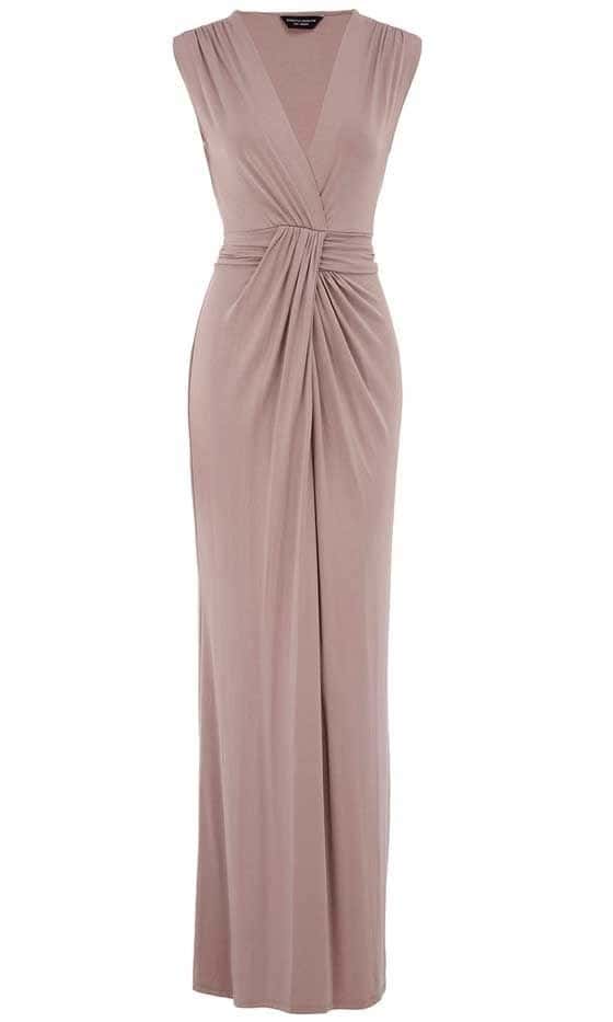 A taupe maxi dress