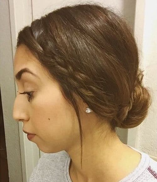 French Braided Brown Bun