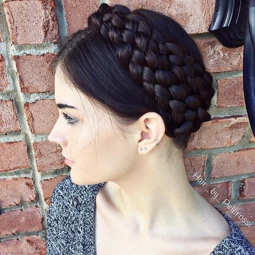 Brown Milkmaid Braid