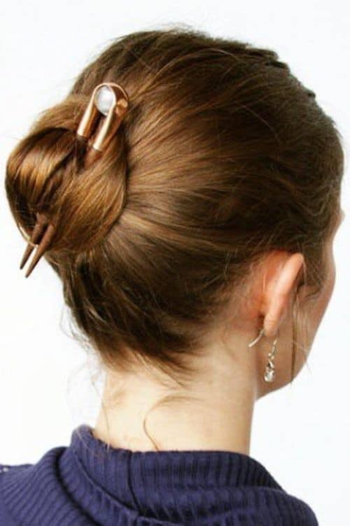 Brown Ballerina Bun with Pin