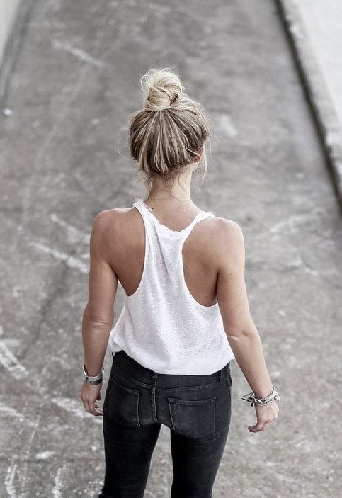 Stylish Top Bun Hairstyle