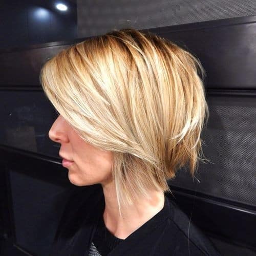 Sleek, Blonde Shaggy Bob