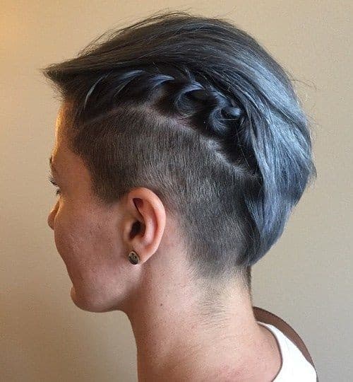 Edgy Undercut Hairstyle for Blue Hair