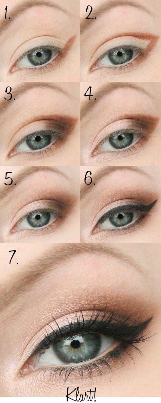 Step by step eyeshadow tutorials for green eyes