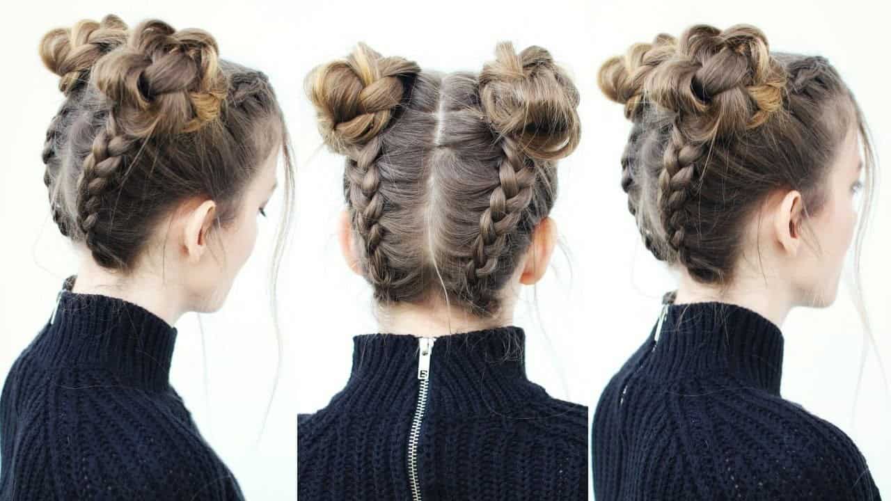 Braided French Buns with Curls