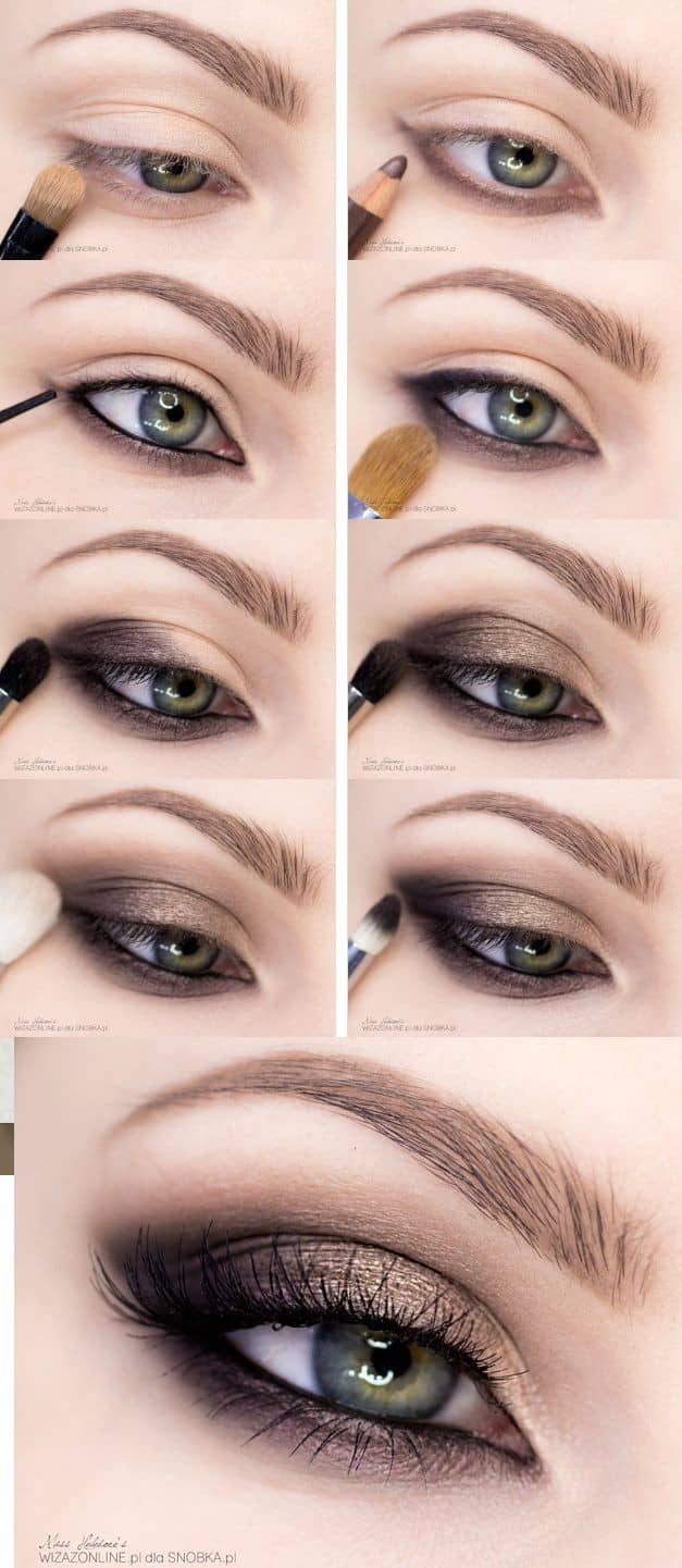 Easy Smokey Eye Makeup Tutorial: Soft Neutral Smokey Eye with Thick Eyeliner