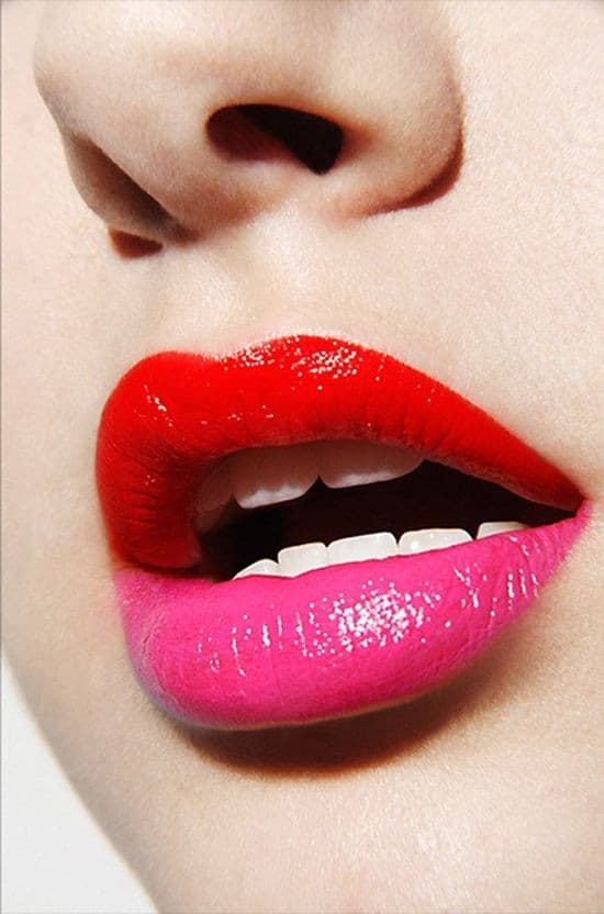 Red and pink lips