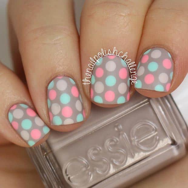 Pastel Polka Dot Nail Design