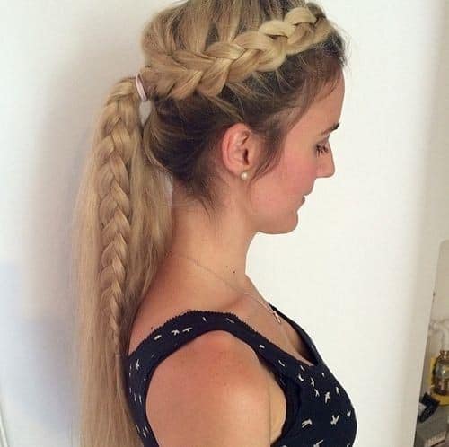 Blonde French Braid Ponytail