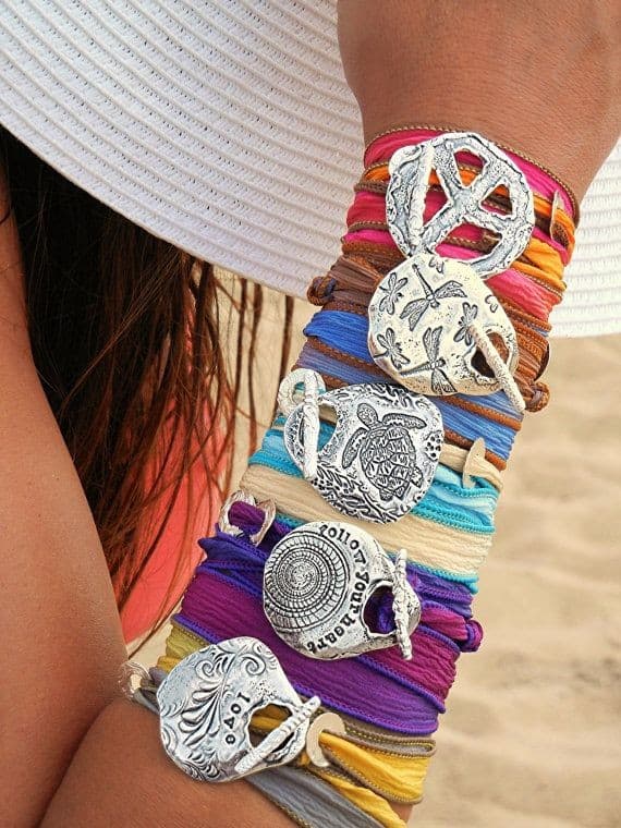 Silk wrap bracelets