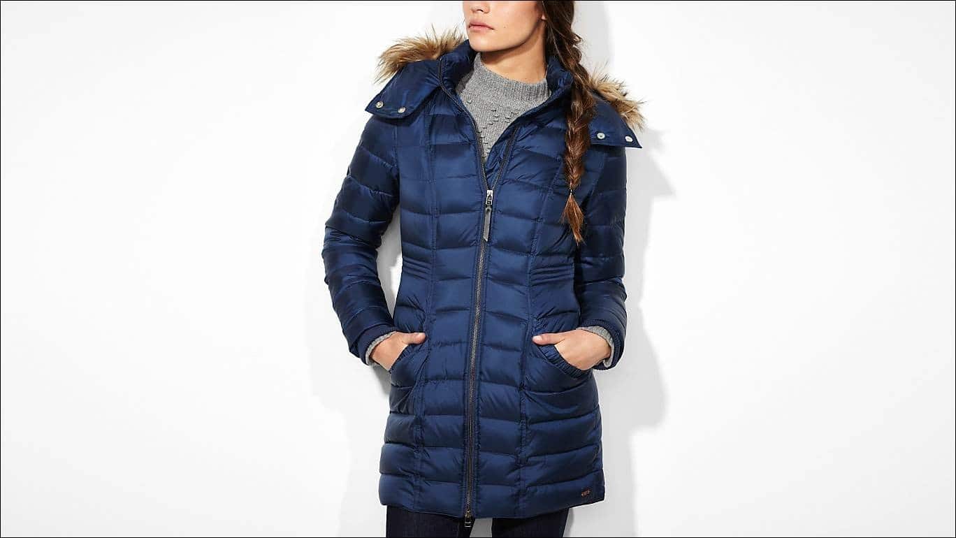 Dark blue puffer coat