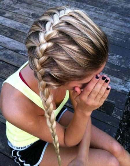 Long side horizontal braid for girls