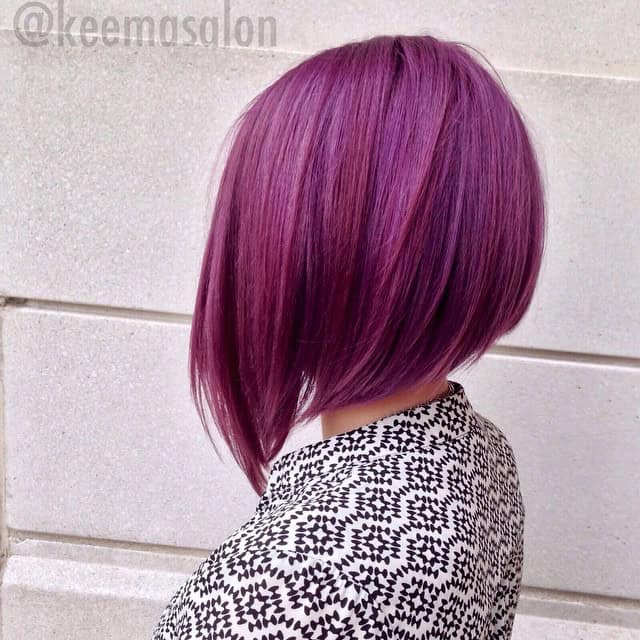 Violet angled bob