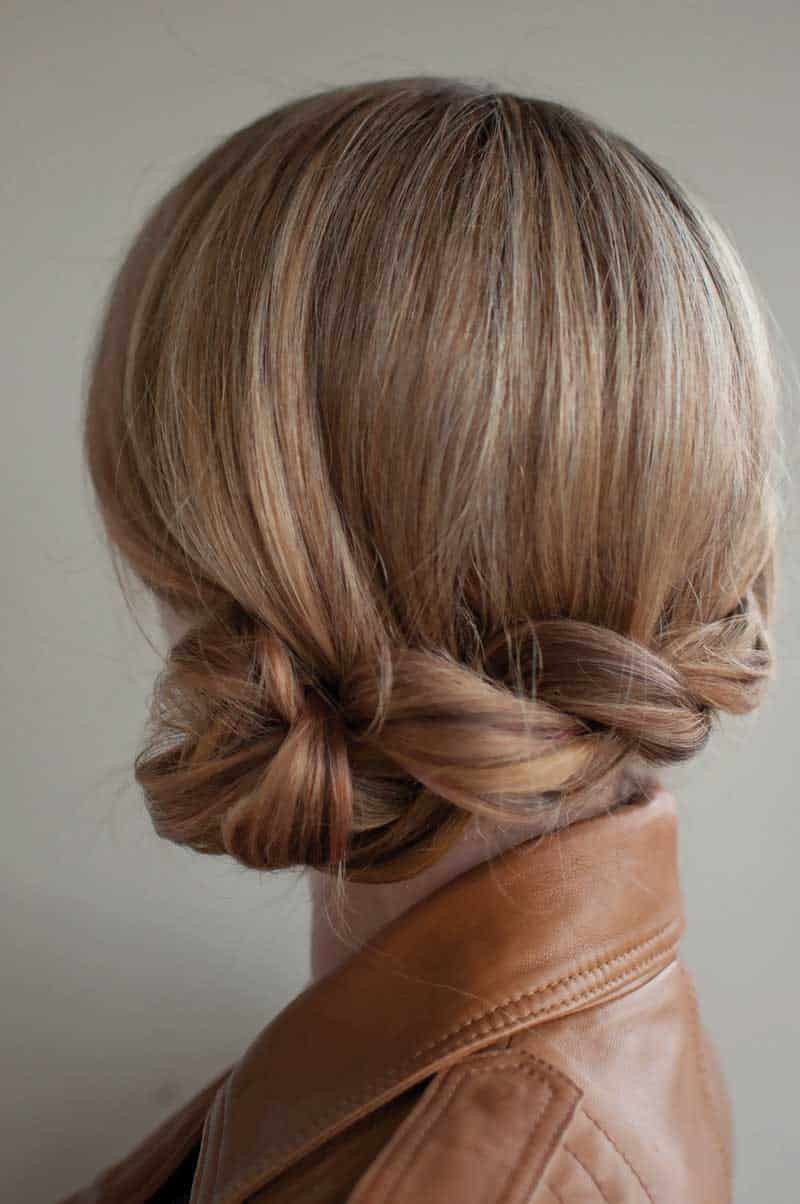 Long locks with a side twist bun