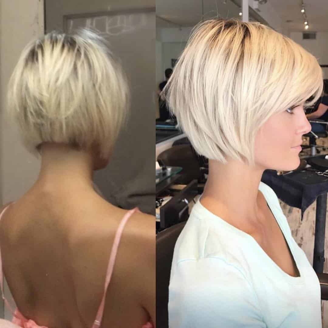 Ombre A-line short bob with longer front and side part