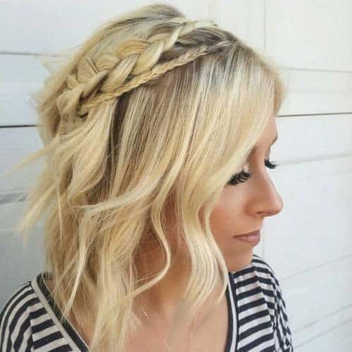 Braided Curly Blonde Bob