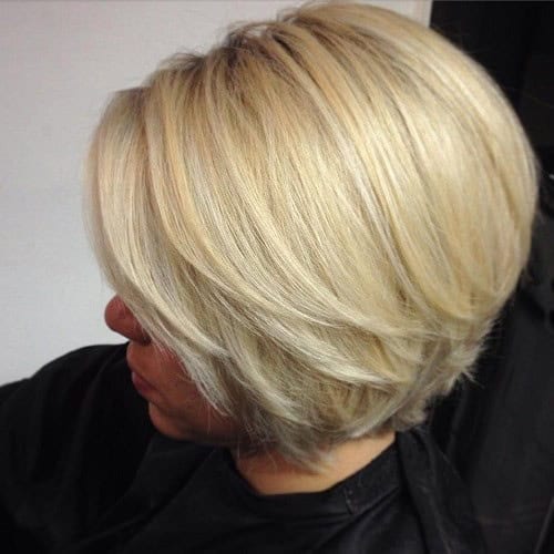 Voluminous Blonde Wedged Bob