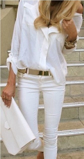 Chic All White Outfit Idea