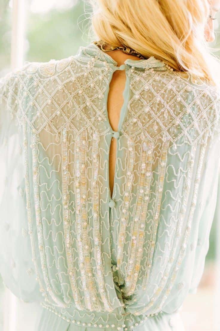 Pale green beaded dress