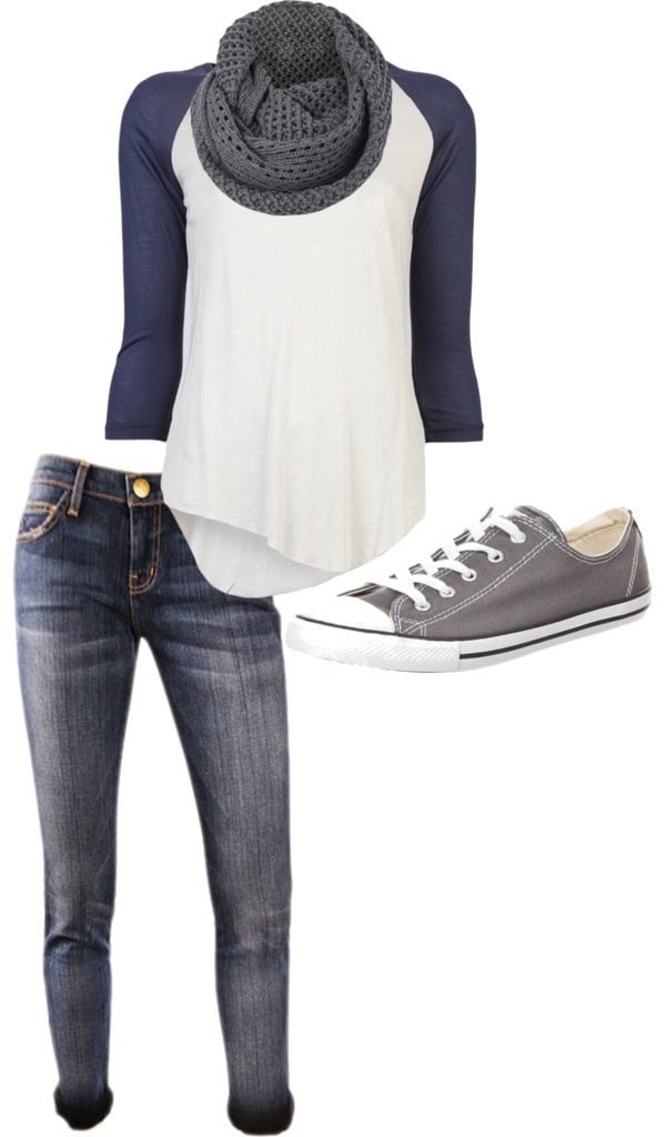 Raglan shirt and low top Converse