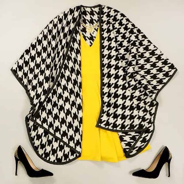 Houndstooth poncho