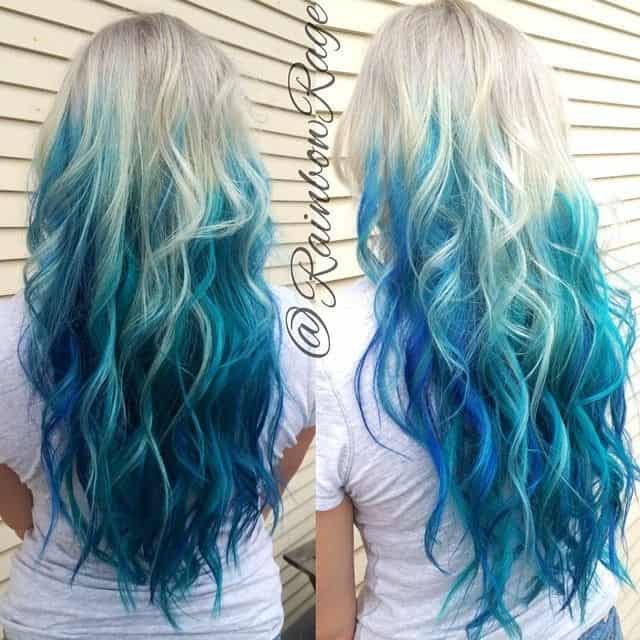 Royal Blue to Ice Blue Ombre