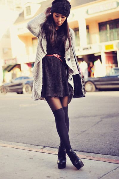 Dress and cardigan