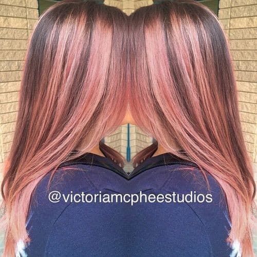 Pink and Brown Chunky Highlights