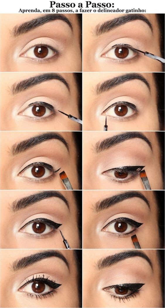 Short and Thick Flicked Eyeliner