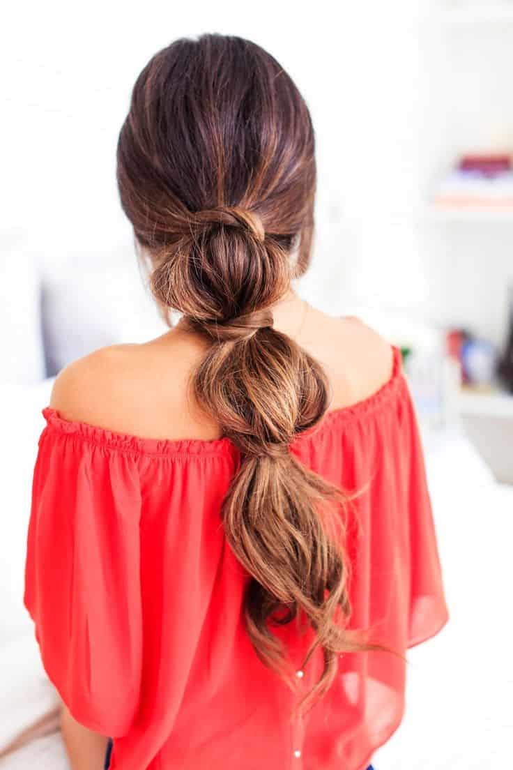 Three-twist low ponytail