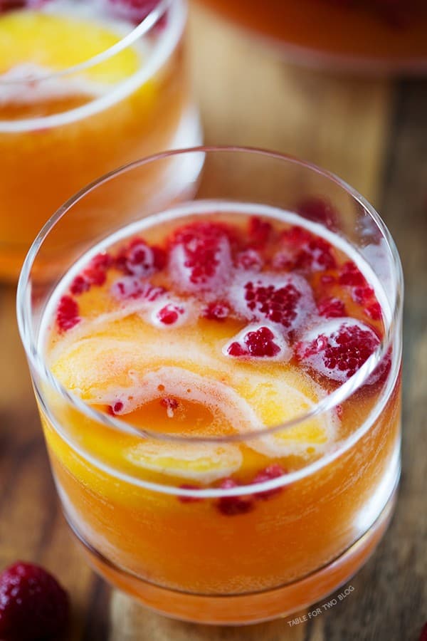 Raspberry Peach Prosecco Punch