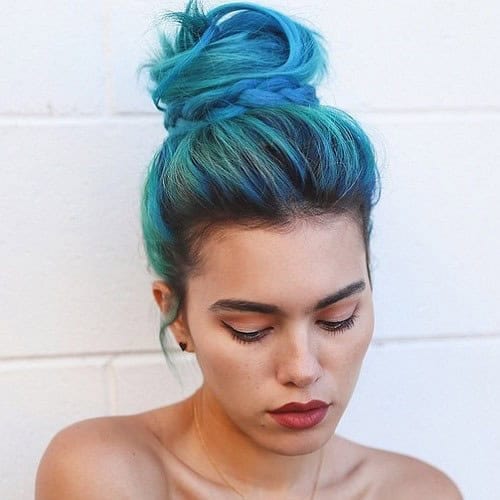 Electric Blue Braided Bun