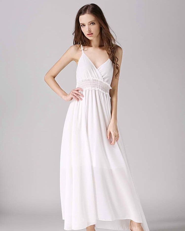 White Flowing Maxi Dress