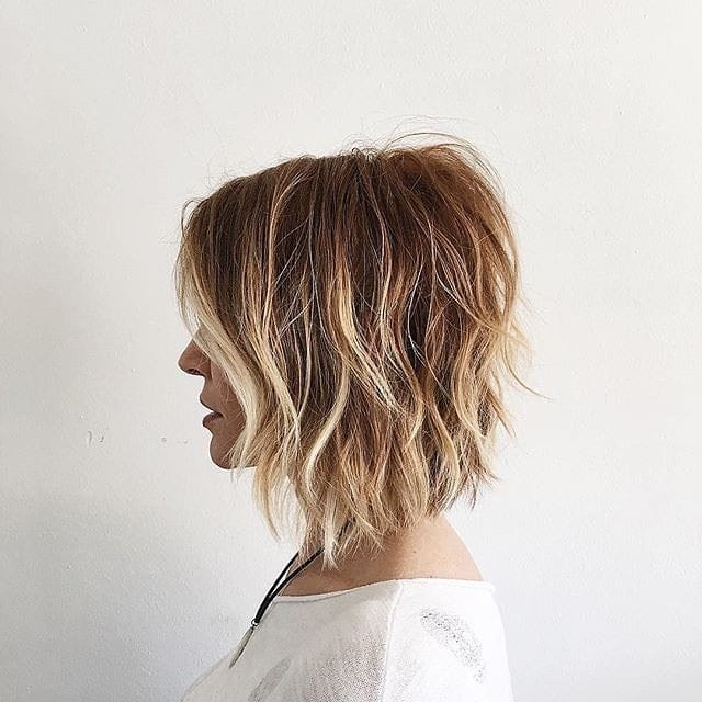 Ombre A-line short bob with longer front and side part