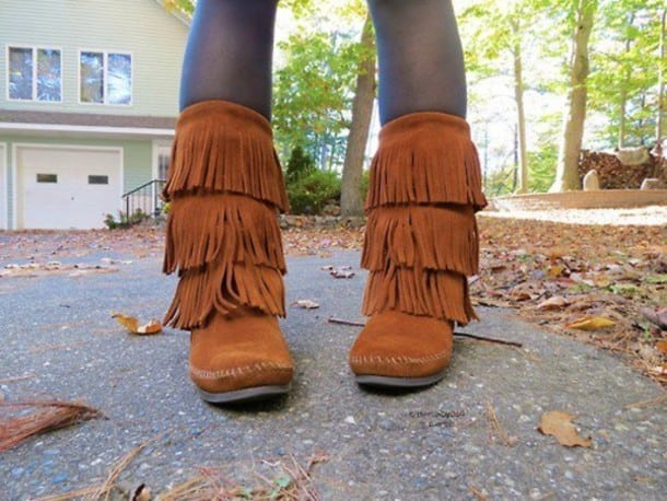 Winter fringe boots