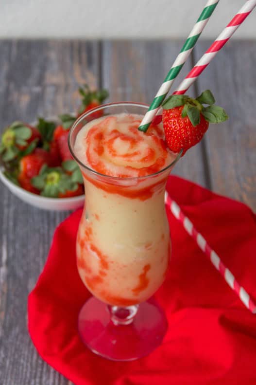 Strawberry lava flow smoothie