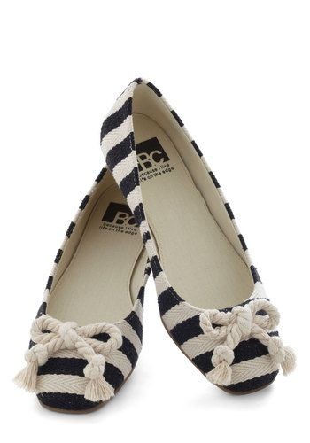 Nautical ballet flats